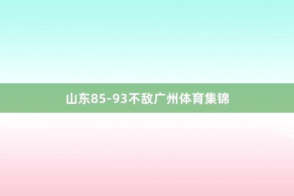 山东85-93不敌广州体育集锦