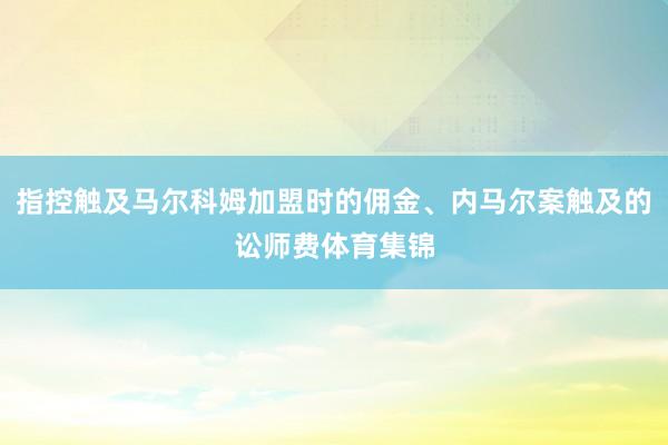指控触及马尔科姆加盟时的佣金、内马尔案触及的讼师费体育集锦