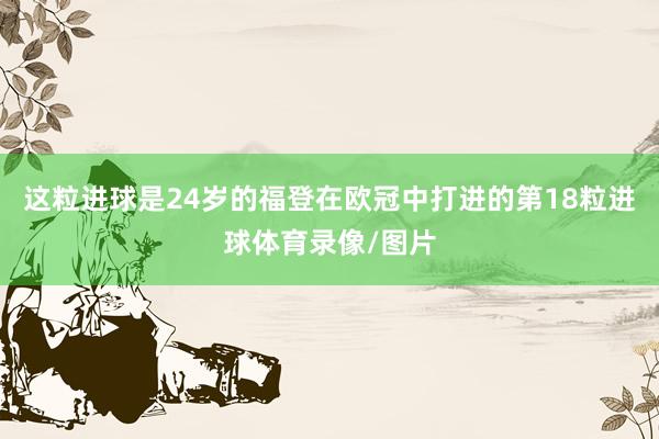 这粒进球是24岁的福登在欧冠中打进的第18粒进球体育录像/图片