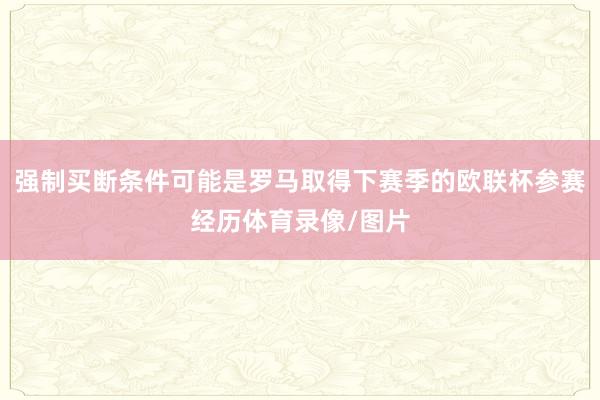 强制买断条件可能是罗马取得下赛季的欧联杯参赛经历体育录像/图片