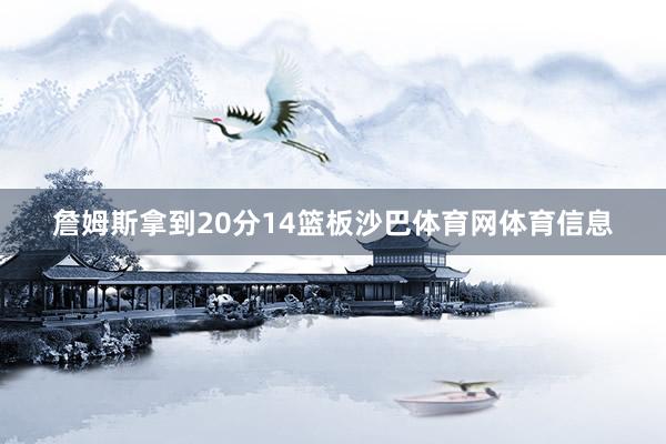 詹姆斯拿到20分14篮板沙巴体育网体育信息