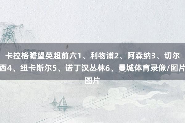 卡拉格瞻望英超前六　　1、利物浦　　2、阿森纳　　3、切尔西　　4、纽卡斯尔　　5、诺丁汉丛林　　6、曼城体育录像/图片