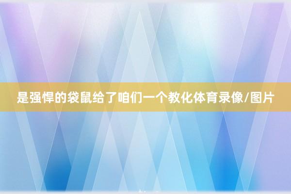 是强悍的袋鼠给了咱们一个教化体育录像/图片