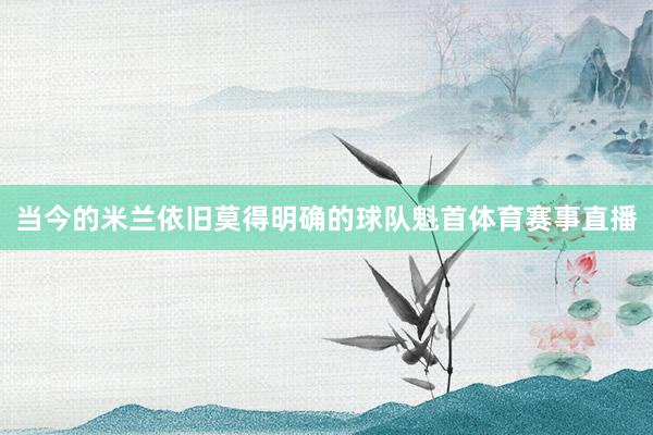 当今的米兰依旧莫得明确的球队魁首体育赛事直播