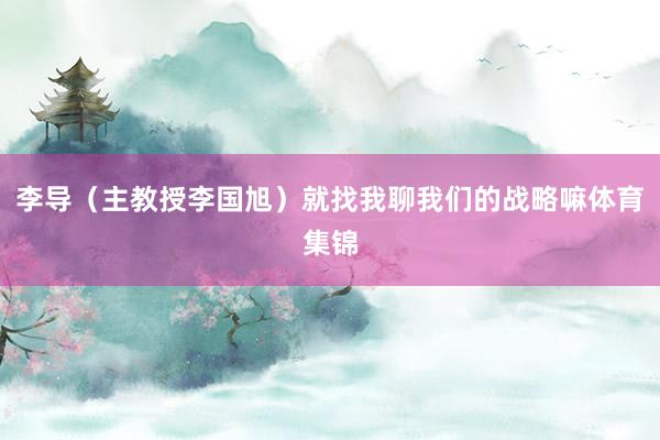 李导（主教授李国旭）就找我聊我们的战略嘛体育集锦