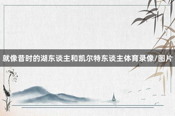 就像昔时的湖东谈主和凯尔特东谈主体育录像/图片