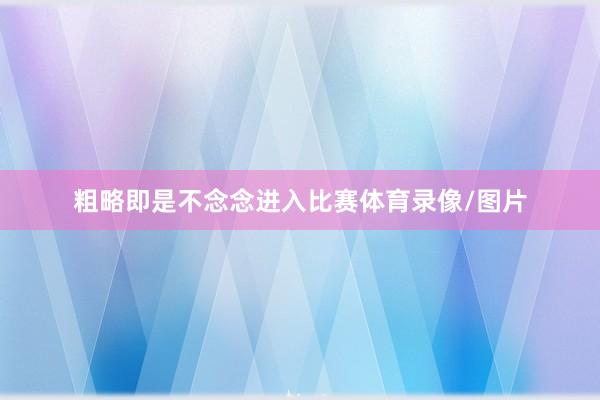 粗略即是不念念进入比赛体育录像/图片