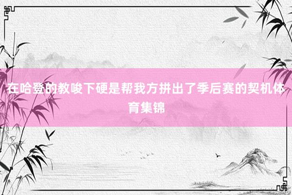 在哈登的教唆下硬是帮我方拼出了季后赛的契机体育集锦