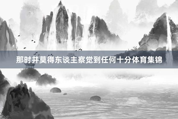 那时并莫得东谈主察觉到任何十分体育集锦