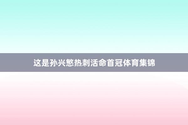 这是孙兴慜热刺活命首冠体育集锦