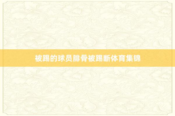 被踢的球员腓骨被踢断体育集锦