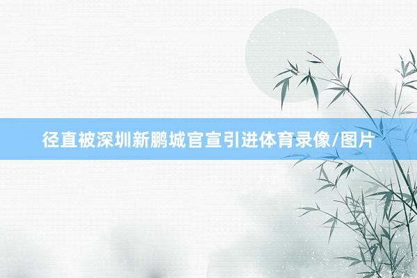 径直被深圳新鹏城官宣引进体育录像/图片