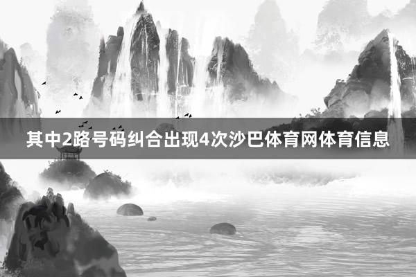 其中2路号码纠合出现4次沙巴体育网体育信息