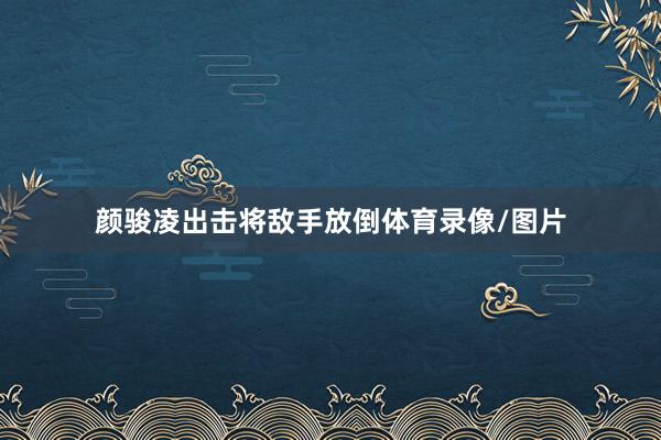 颜骏凌出击将敌手放倒体育录像/图片