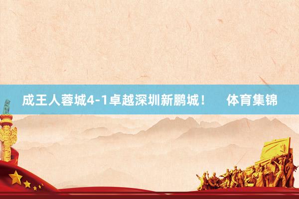 成王人蓉城4-1卓越深圳新鹏城！    体育集锦