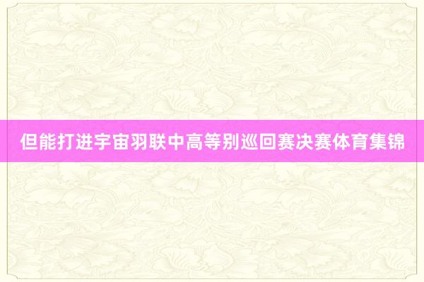 但能打进宇宙羽联中高等别巡回赛决赛体育集锦