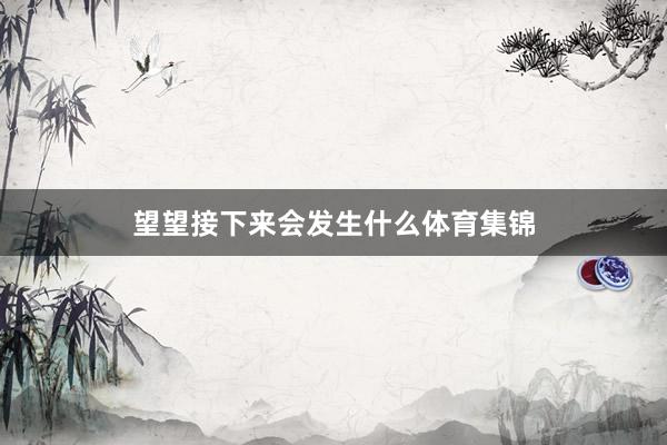 望望接下来会发生什么体育集锦